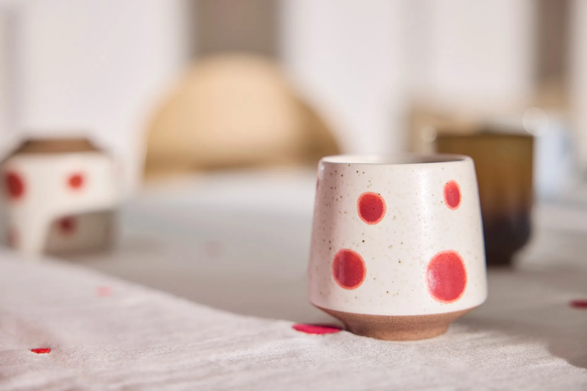 Tasses Nori Dot Ø6,95 cm 2 pièces, Blue-red OYOY