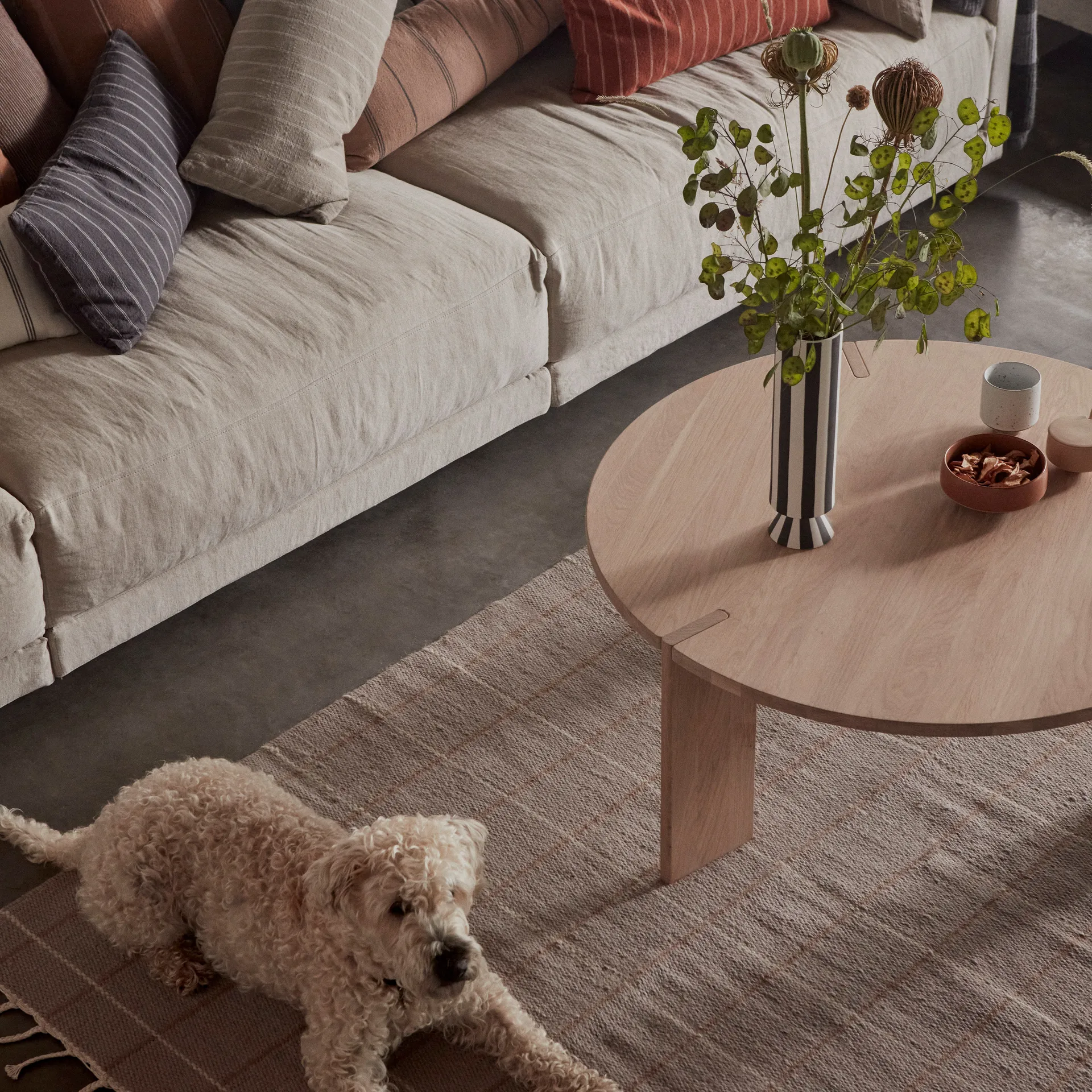 Vase Toppu 31 cm, Blanc-noir OYOY