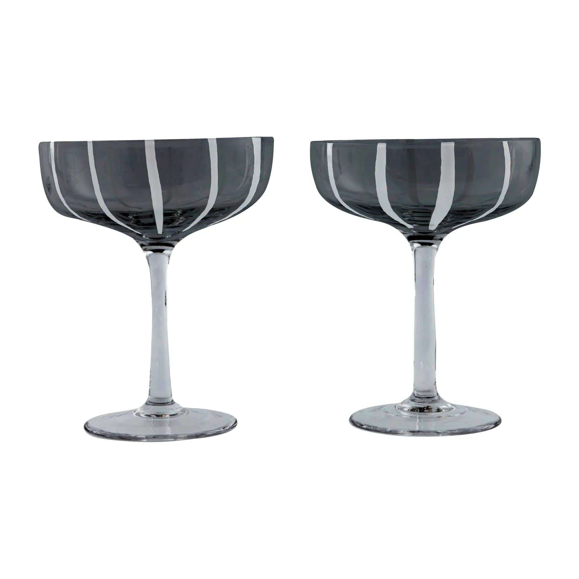 Verre à champagne Mizu coupe Lot de 2, Gris-blanc OYOY