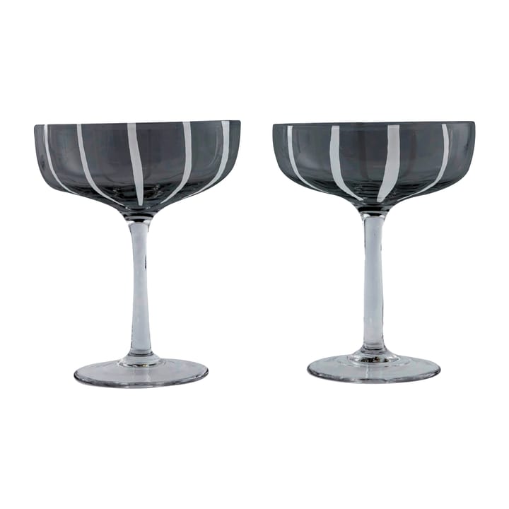 Verre à champagne Mizu coupe Lot de 2 - Gris-blanc - OYOY