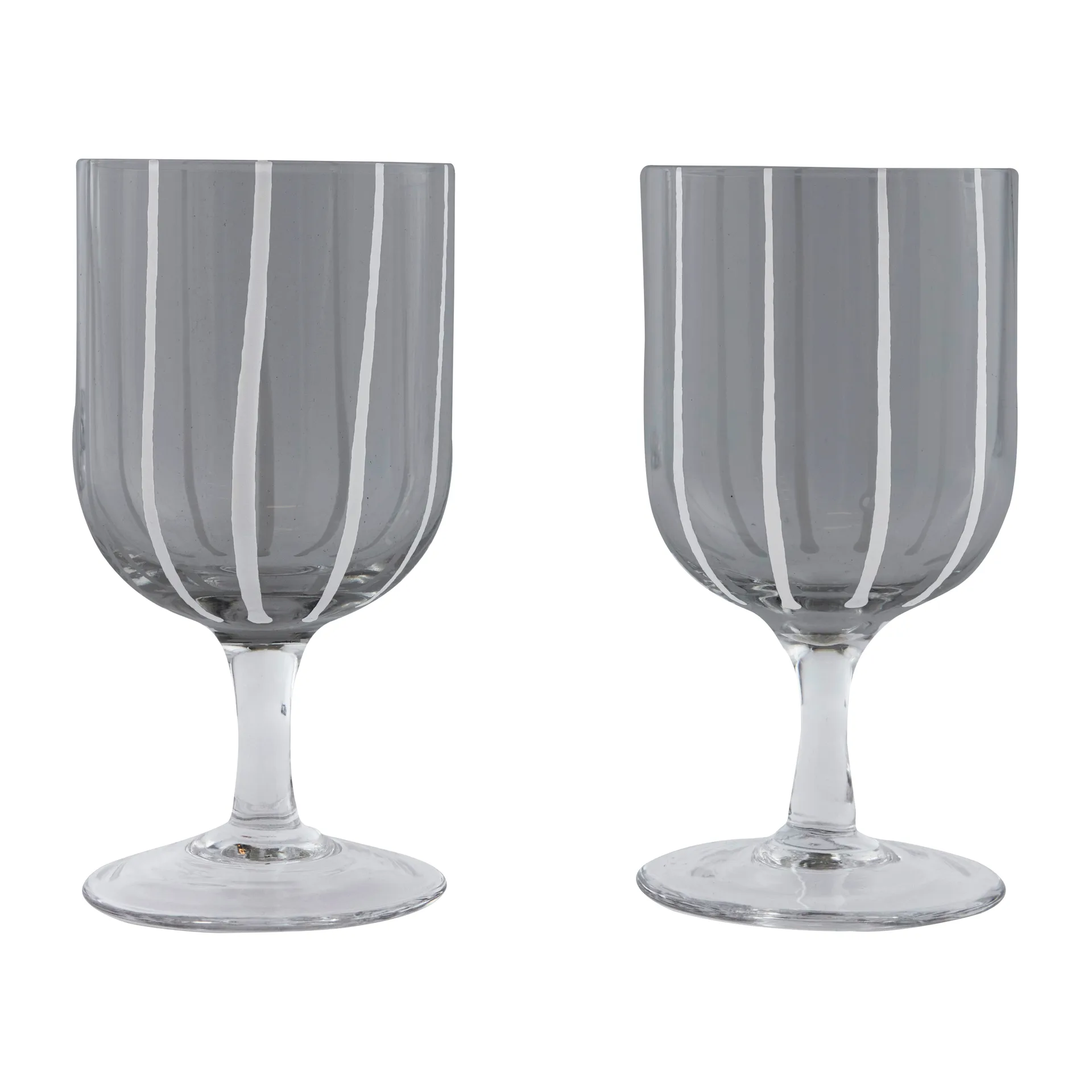 Verre à vin Mizu Lot de 2, Gris-blanc OYOY