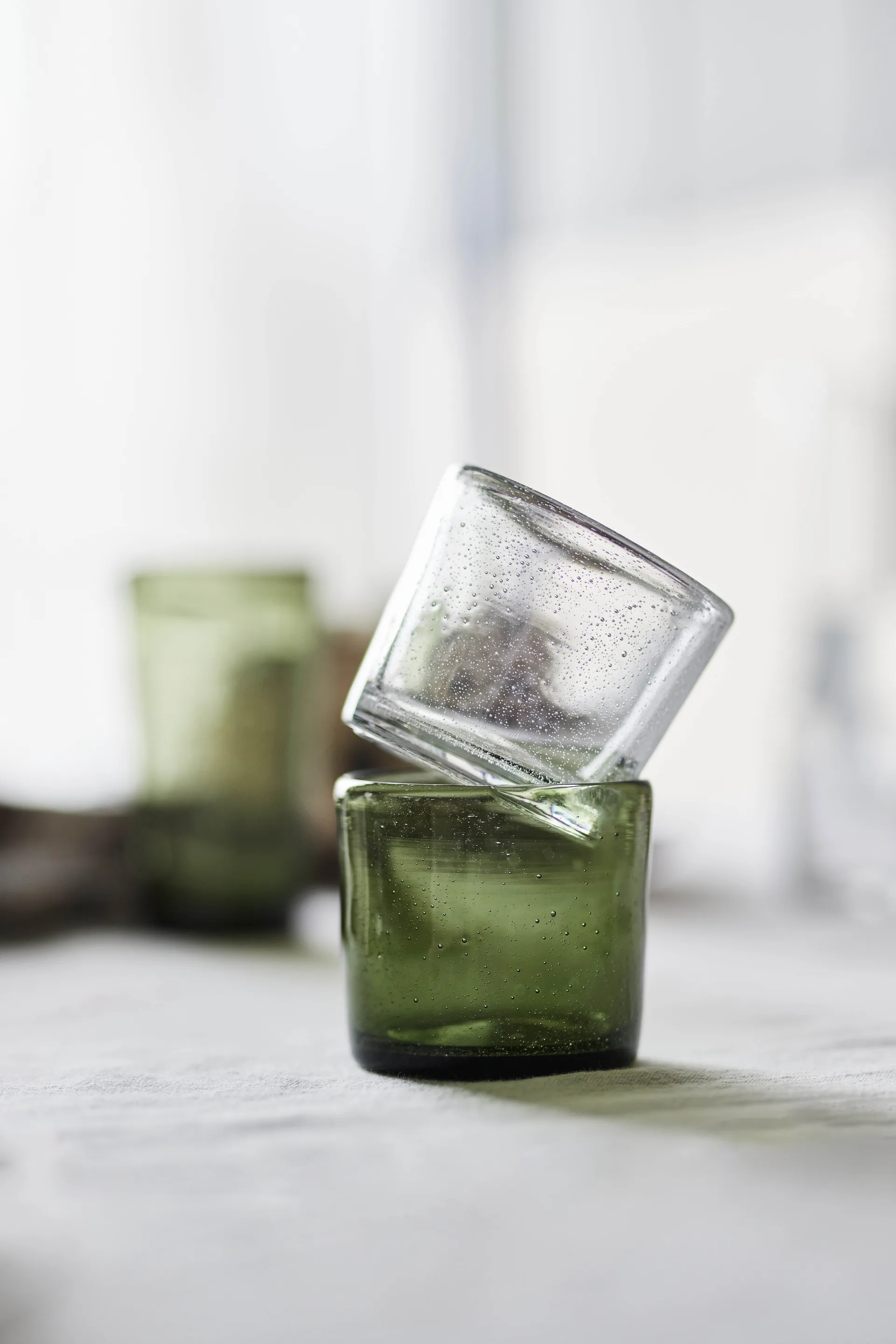 Verres à boire Kuki, lot de 4, Vert OYOY