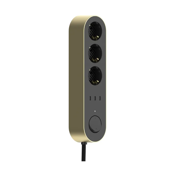 Bloc multiprise Edgar Power Bar - Satin brass - Palett3