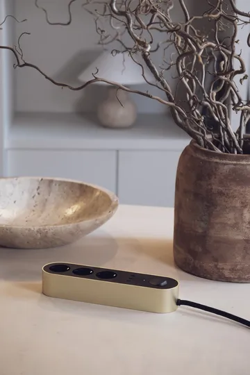 Bloc multiprise Edgar Power Bar - Satin brass - Palette