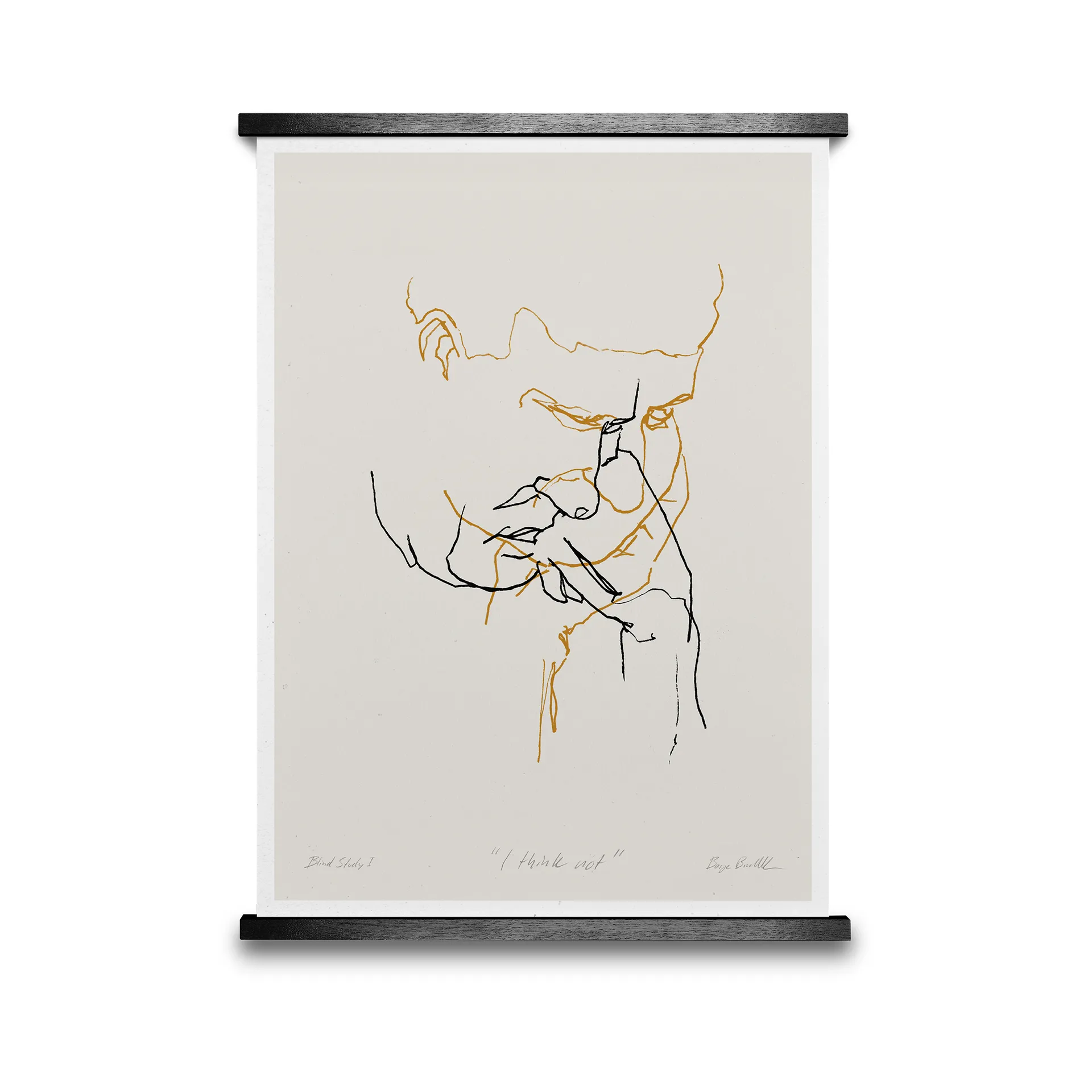 Affiche I Think Not 01 (jaune), 50x70 cm Paper Collective