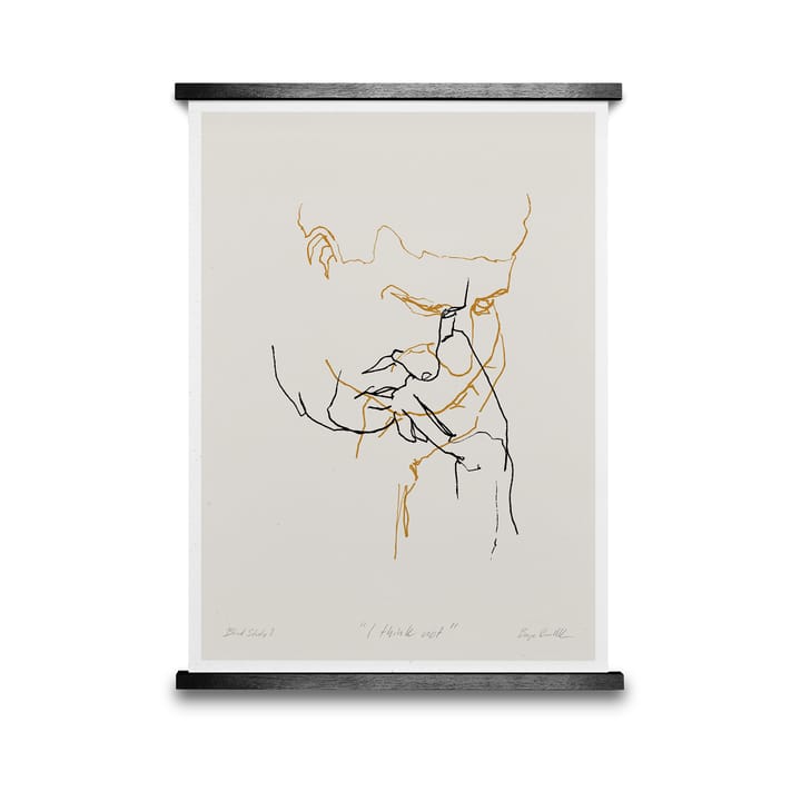 Affiche I Think Not 01 (jaune) - 50x70 cm - Paper Collective
