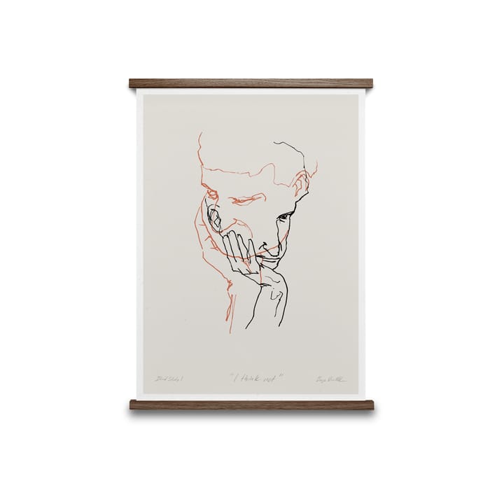 Affiche I Think Not 02 (rouge) - 30x40 cm - Paper Collective