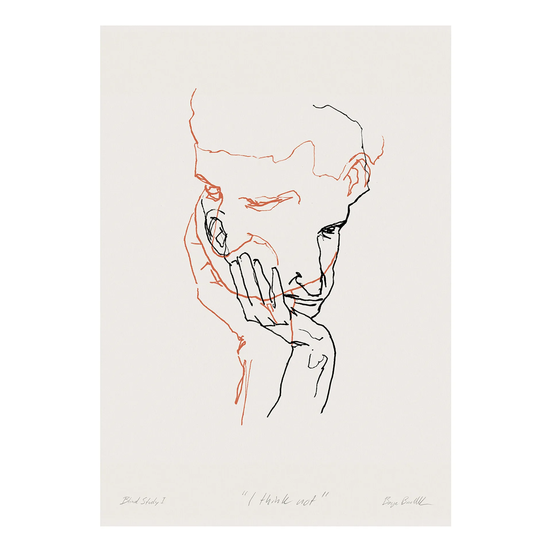 Affiche I Think Not 02 (rouge), 30x40 cm Paper Collective