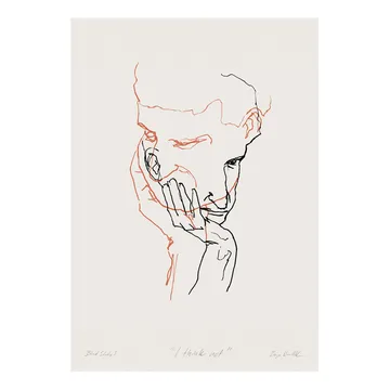 Affiche I Think Not 02 (rouge) - 30x40 cm - Paper Collective