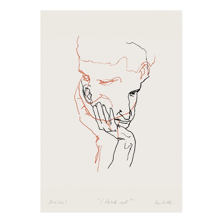 Affiche I Think Not 02 (rouge) - 30x40 cm - Paper Collective