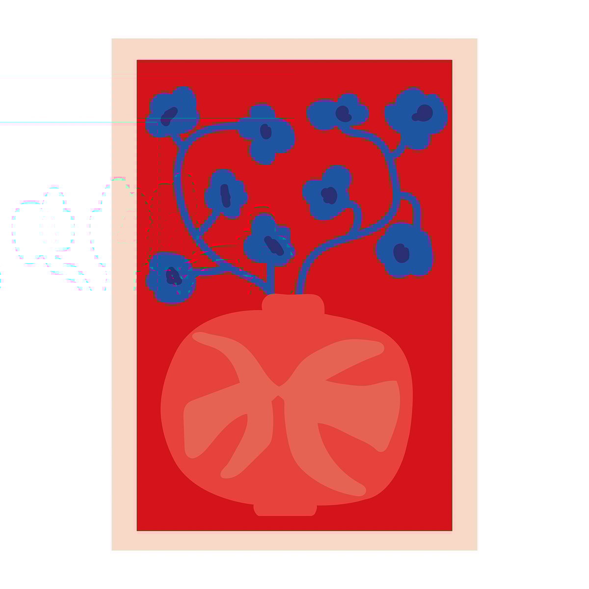 Paper Collective Affiche The Red Vase 30x40 cm | Design Scandinave | Posters | Rouge