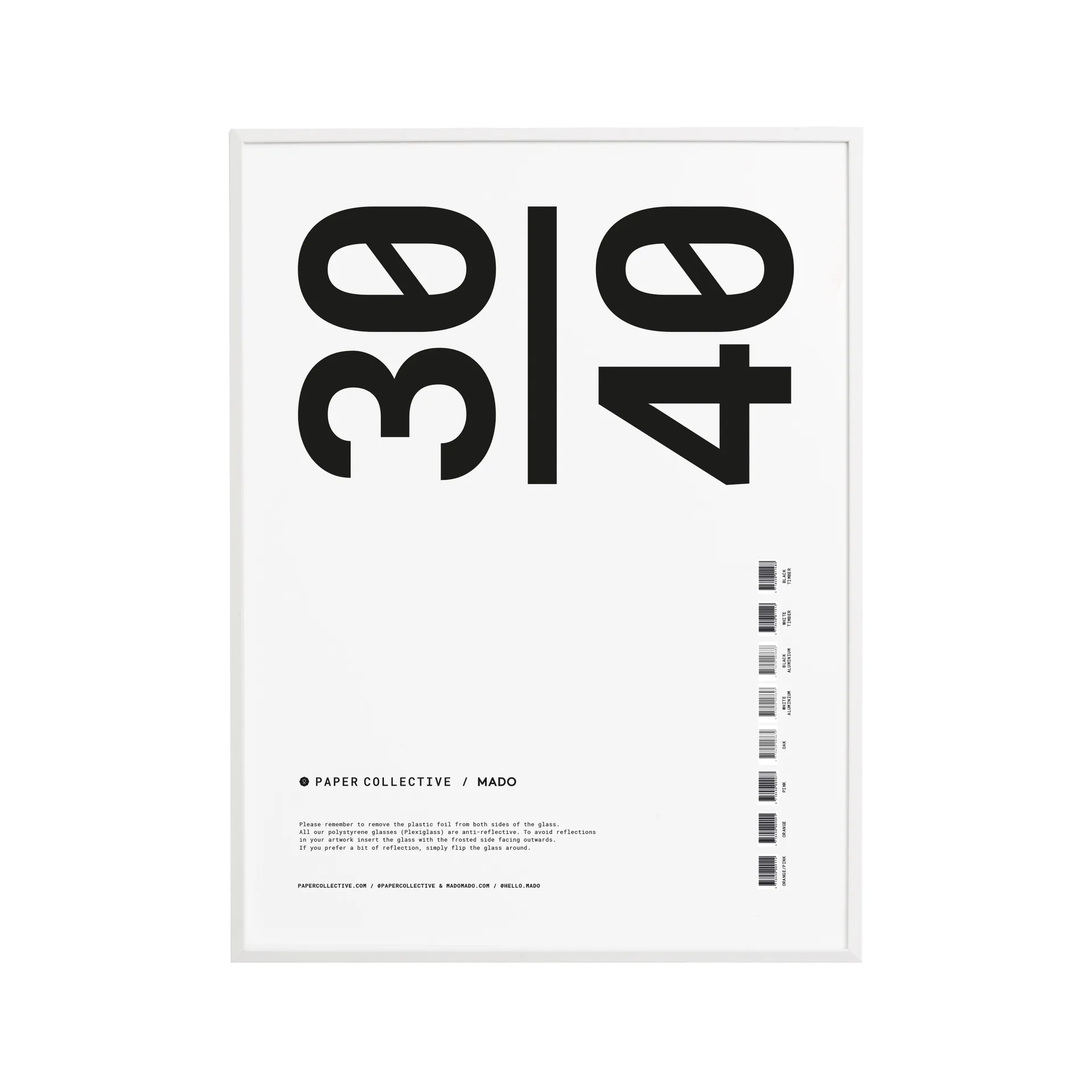 Cadre Paper Collective plexiglas-blanc, 30x40 cm Paper Collective