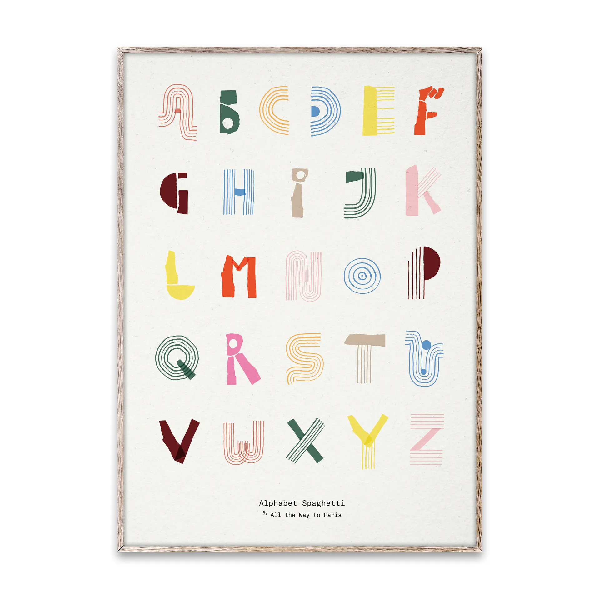 Poster Alphabet Spaghetti ENG Multi-colour, 50x70 cm Paper Collective