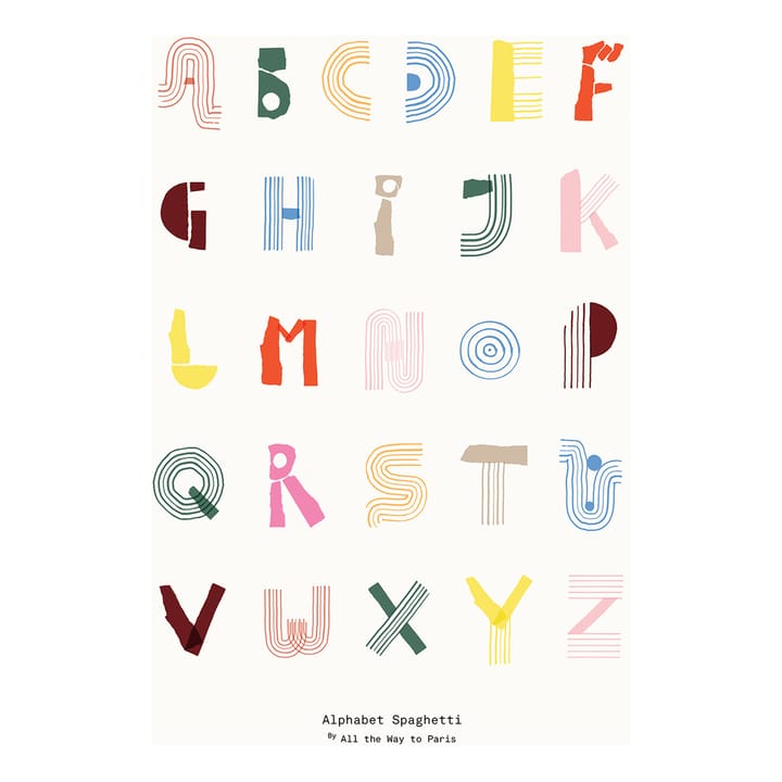 Poster  Alphabet Spaghetti ENG Multi-colour - 70x100 cm - Paper Collective