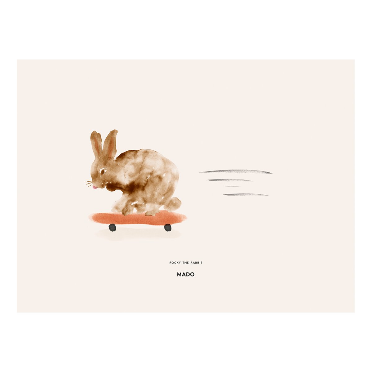 Paper Collective Poster Rocky the Rabbit 30x40 cm | Design Scandinave | Posters | Beige