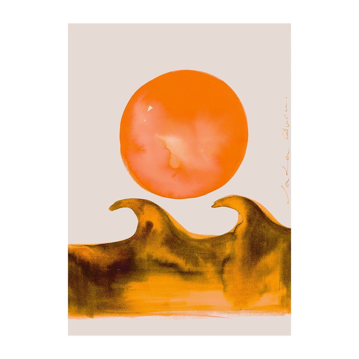 Paper Collective Poster Sunset Waves 50x70 cm | Design Scandinave | Posters | Blanc