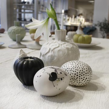 Œuf décoratif Paradis - blanc-noir - Paradisverkstaden