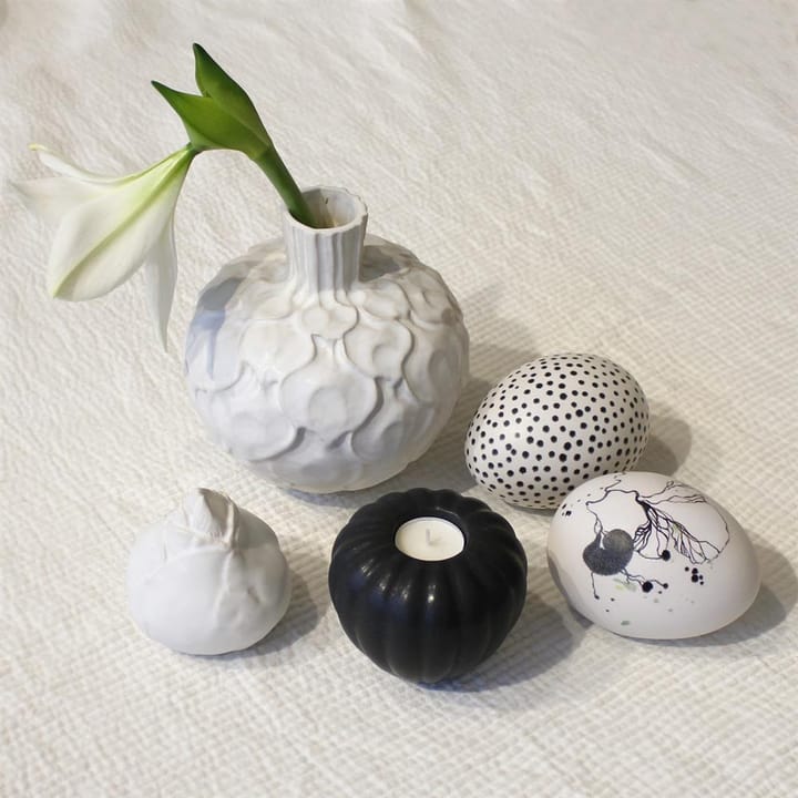 Œuf décoratif Paradis, blanc-noir Paradisverkstaden