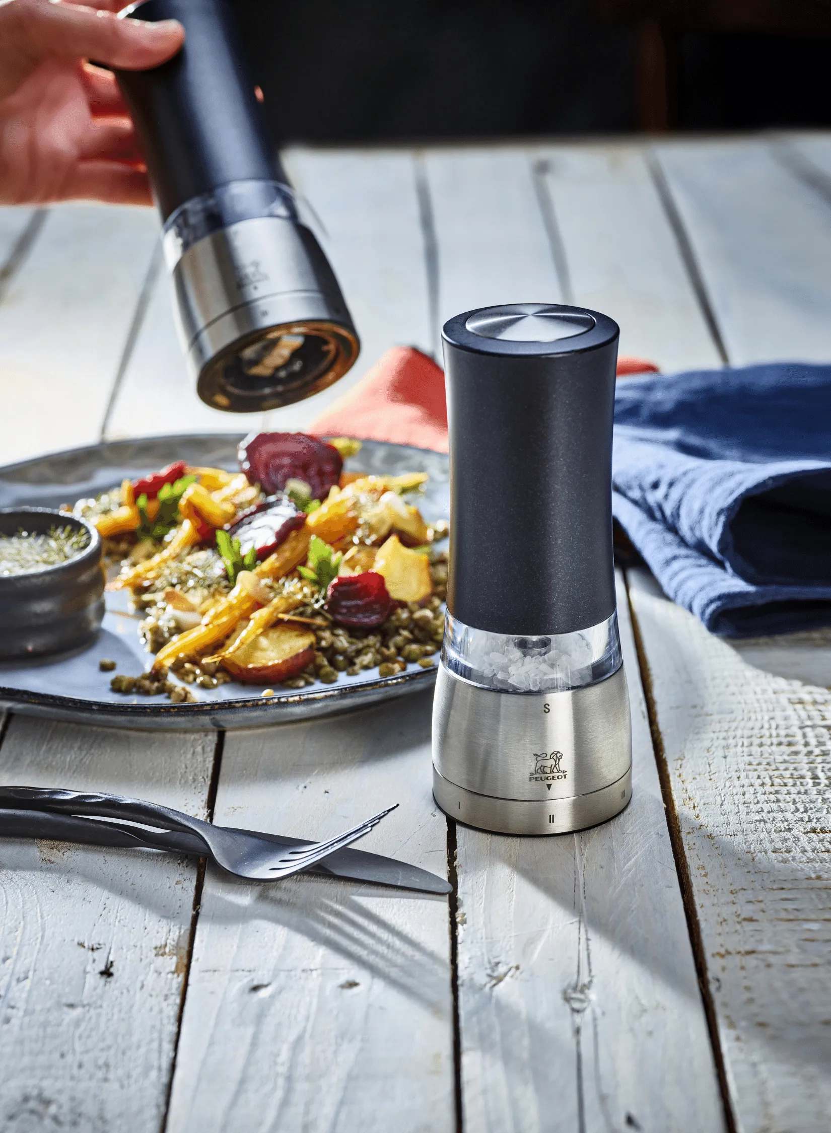 Moulin à épices électrique Daman, lot de 2, Noir Peugeot