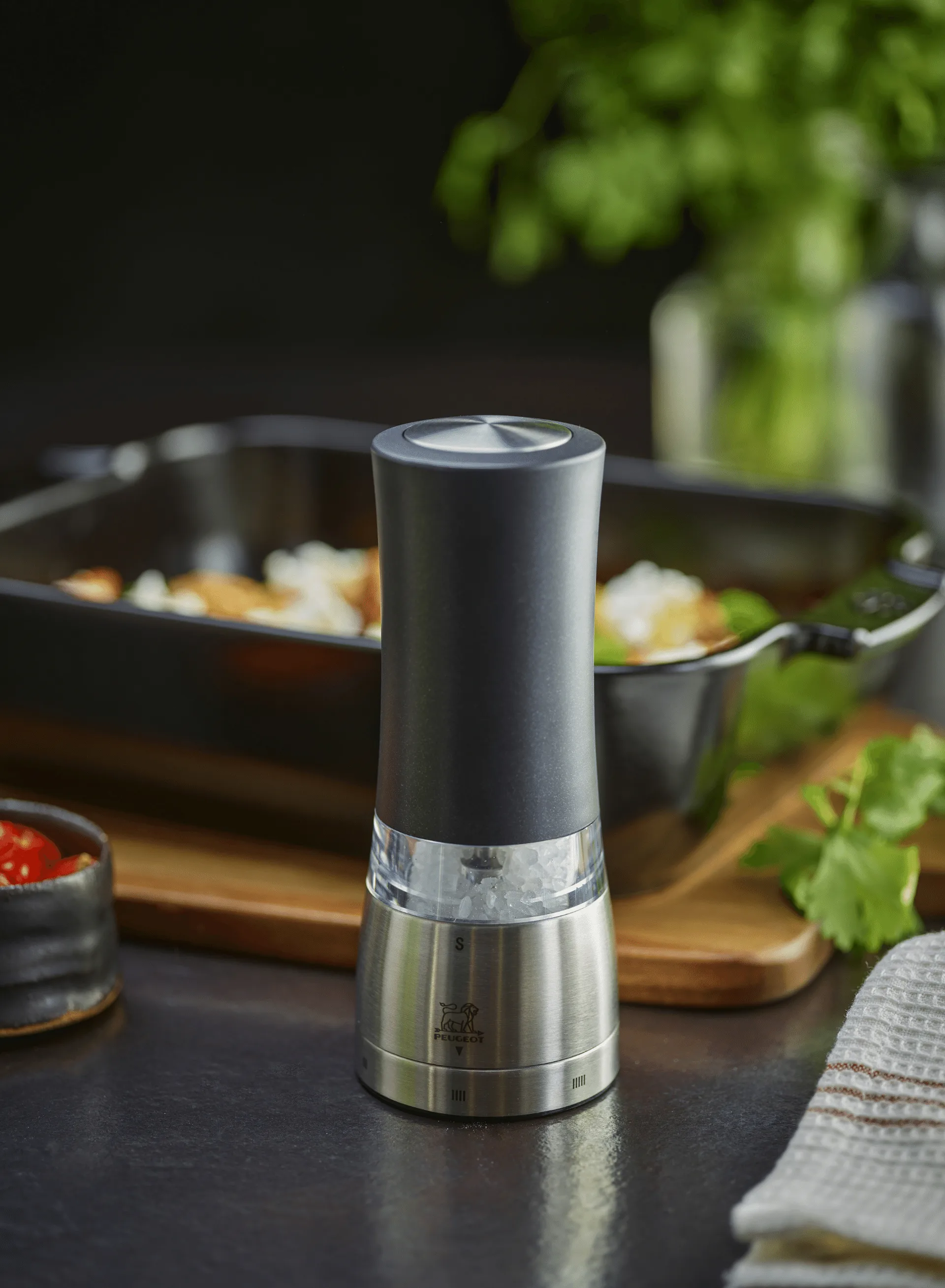 Moulin à sel électrique Daman 16 cm, Noir Peugeot