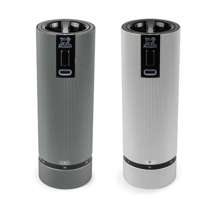 Moulin à sel et poivre électrique Line Z DUO 2 pièces - Aluminium-carbon - Peugeot