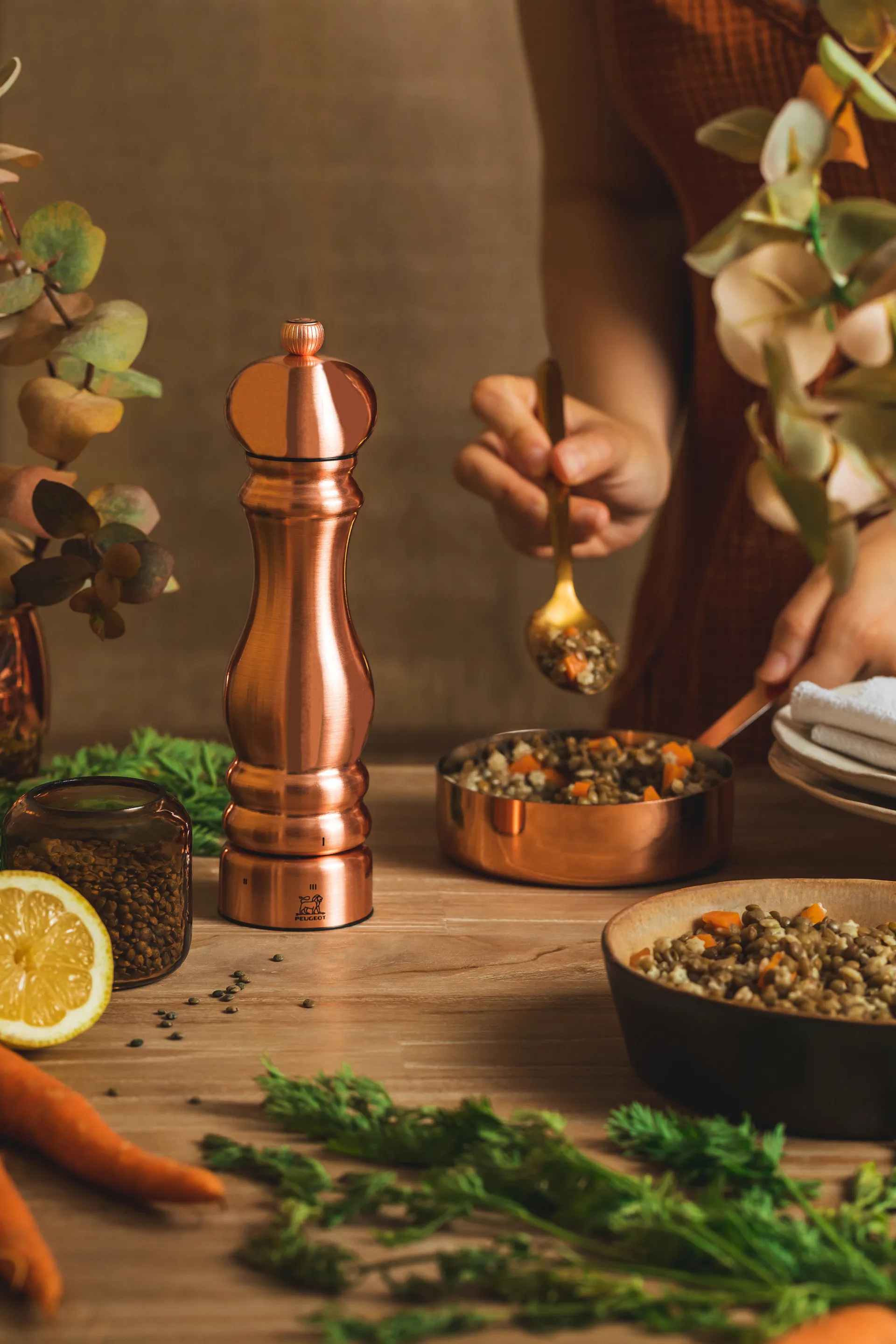 Moulin à sel Paris Chef 22 cm, Copper electroplating Peugeot