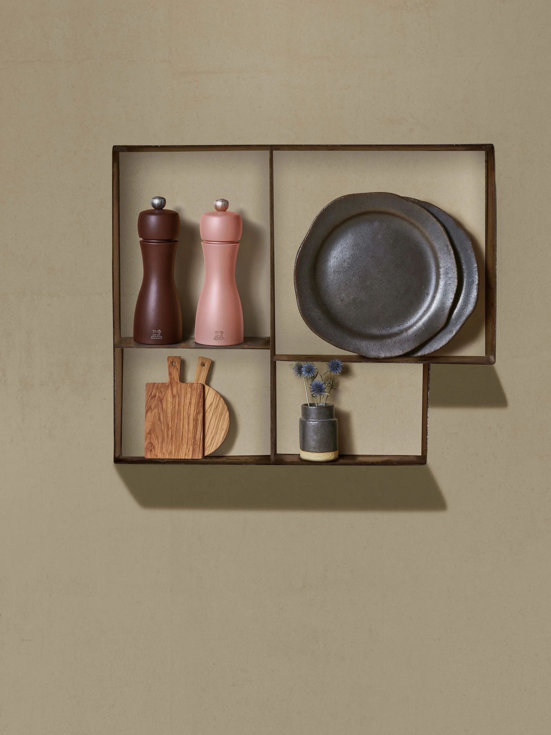 Set de moulins à sel et à poivre Tahiti Earth 15 cm, Cacao & nuts Peugeot