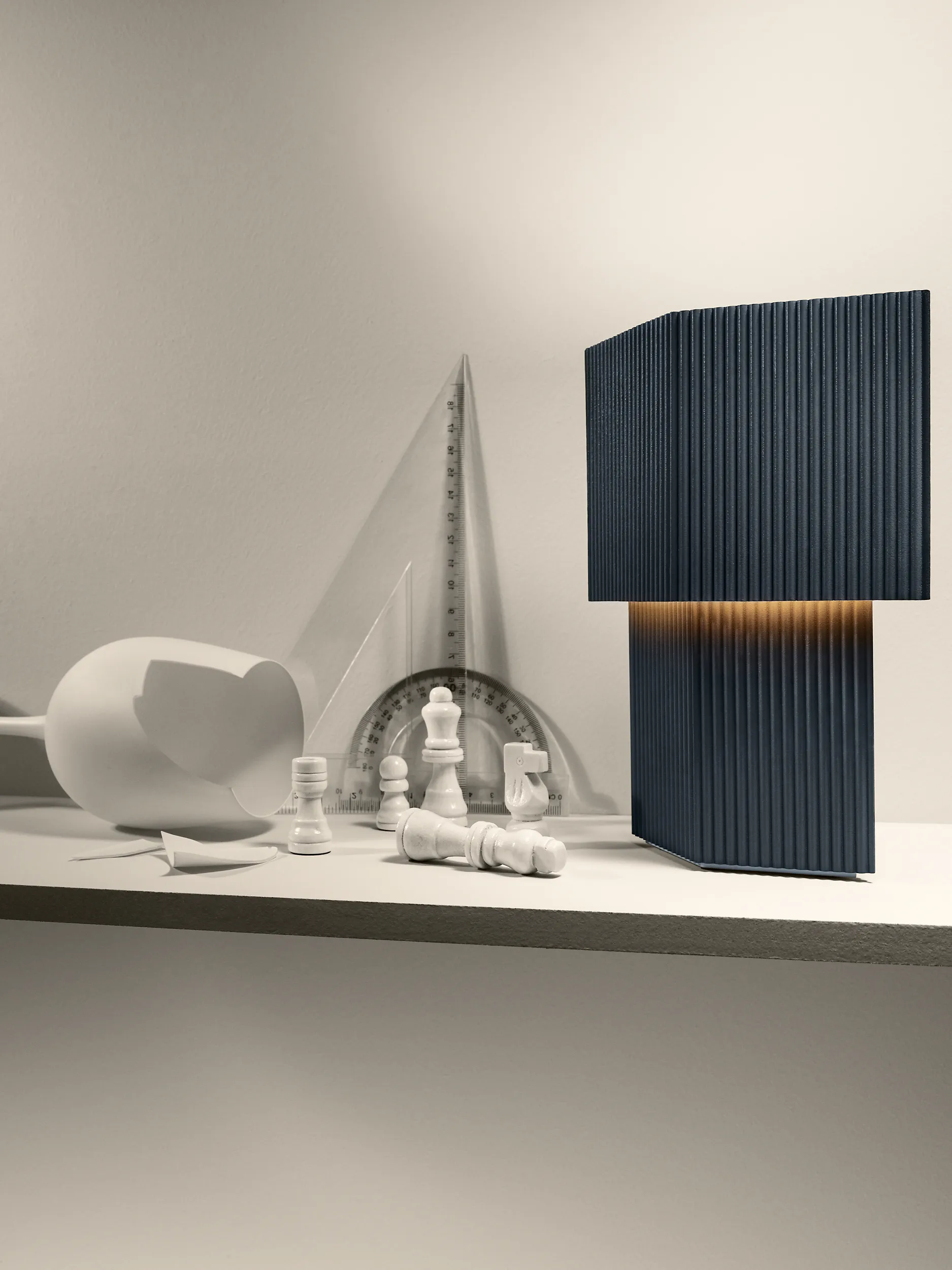 Lampe de table Romb Mini portable 19 cm, Blue stone Pholc