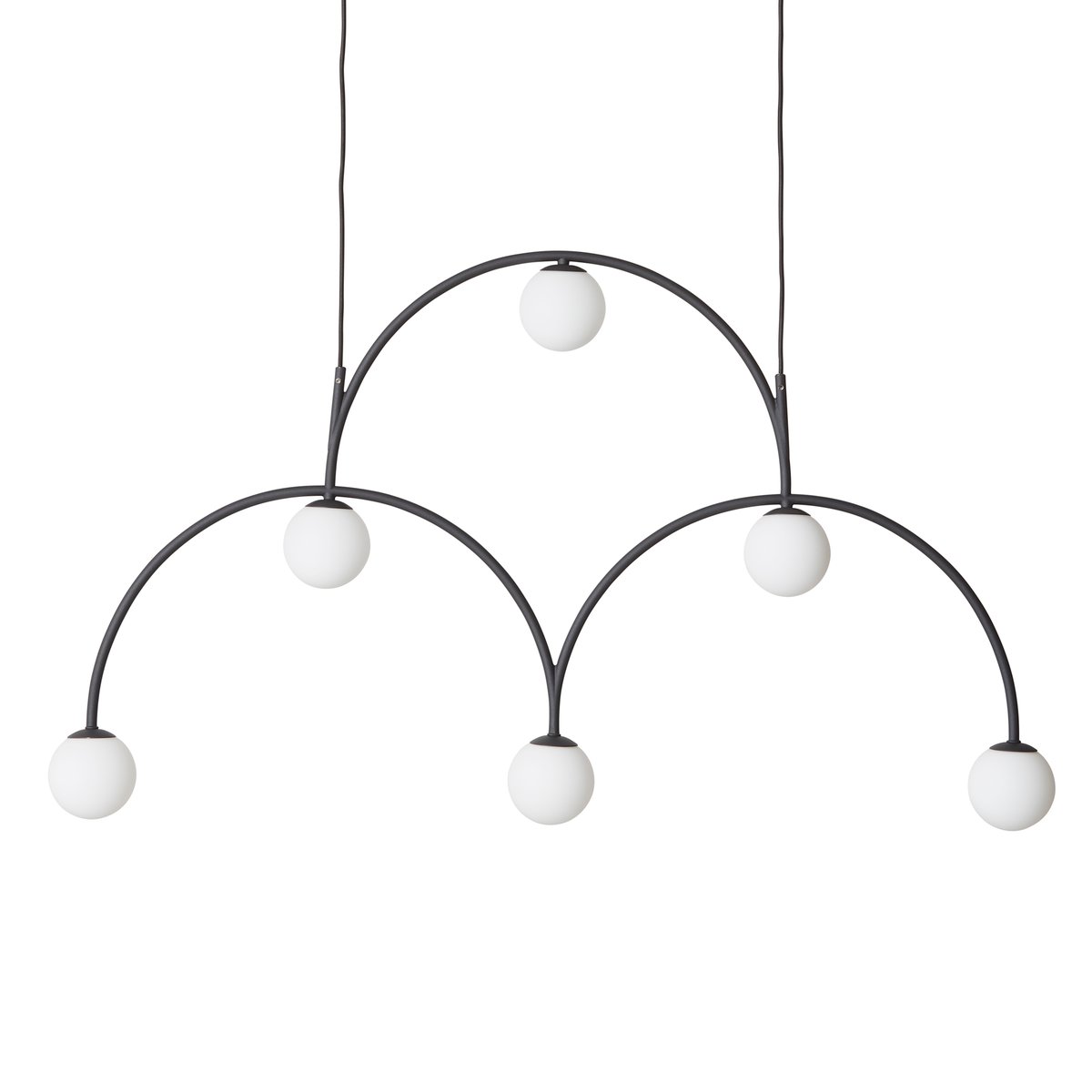 Pholc Suspension Bounce 116 Noir-verre opale | Design Scandinave | Suspensions & lustres | Noir