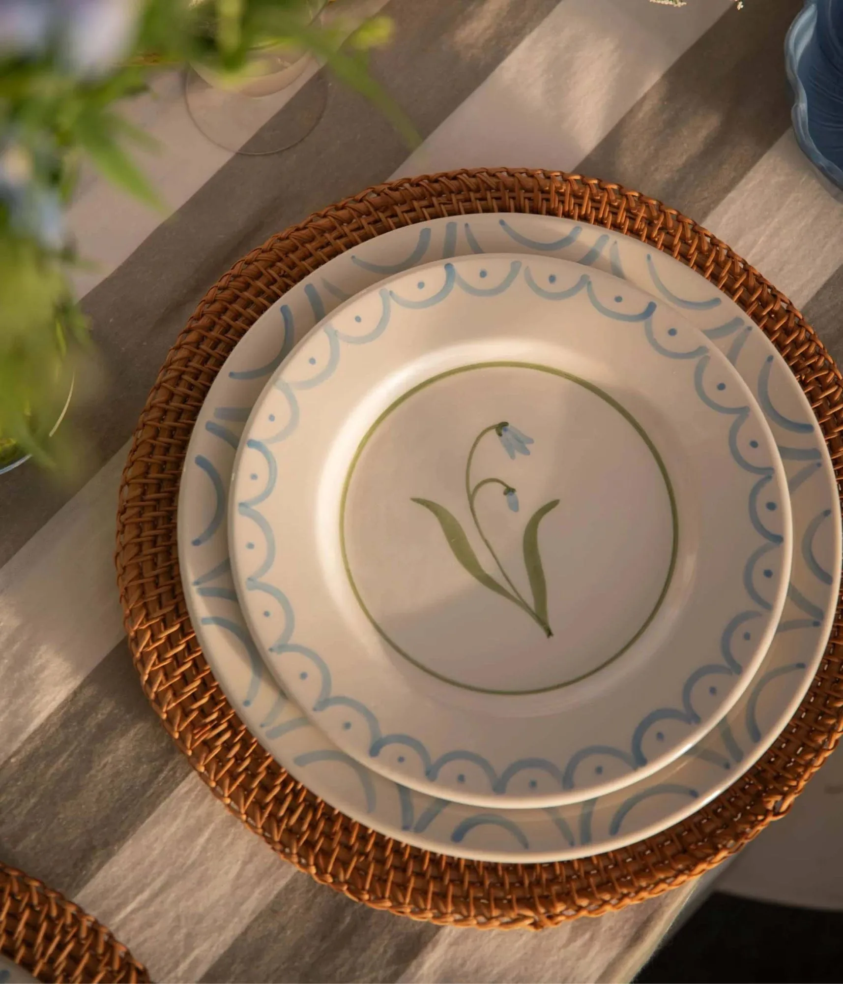Cottage Flower assiette à salade, Light Blue, 22 cm Pick a Poppy