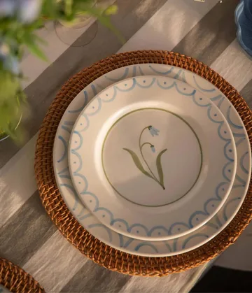 Cottage Flower assiette à salade - Light Blue, 22 cm - Pick a Poppy