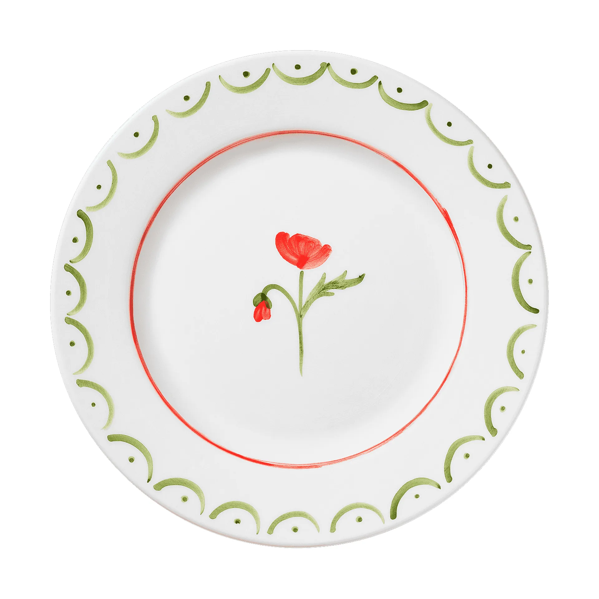 Cottage Flower assiette à salade, Poppy Red, 22 cm Pick a Poppy