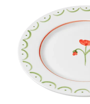Cottage Flower assiette à salade - Poppy Red, 22 cm - Pick a Poppy