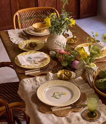 Cottage Flower assiette - Yellow, 28 cm - Pick a Poppy