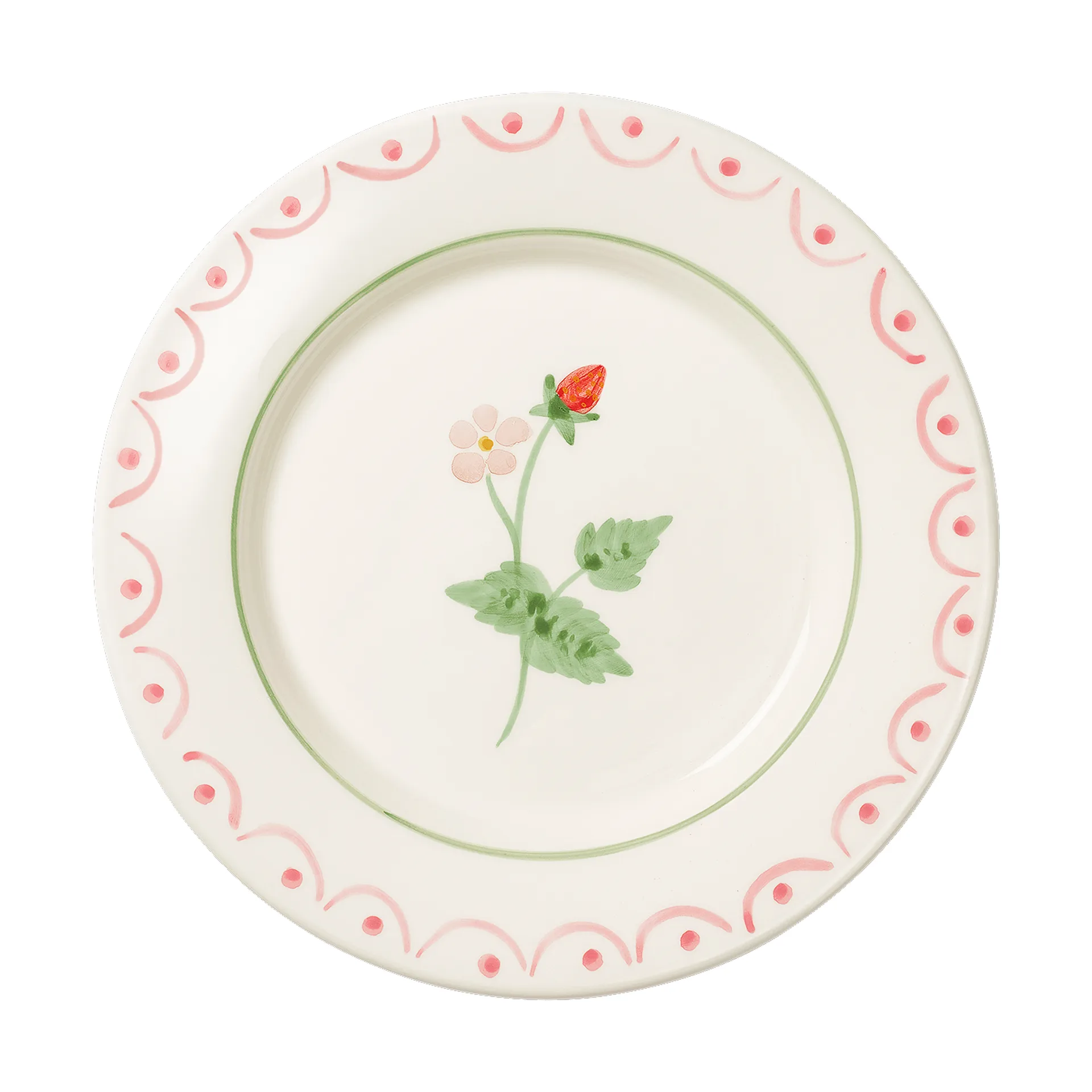 Cottage flower Wild Strawberry assiette à salade, Red, 22 cm Pick a Poppy
