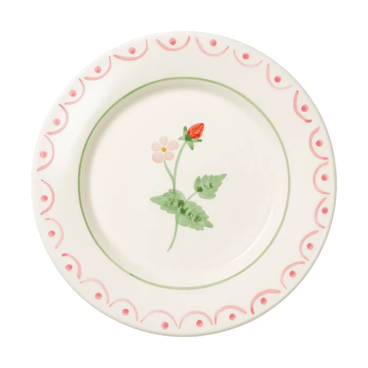 Cottage flower Wild Strawberry assiette à salade - Red, 22 cm - Pick a Poppy