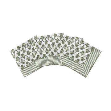 Lily serviette en coton - Green, lot de 4, 45x45 cm - Pick a Poppy