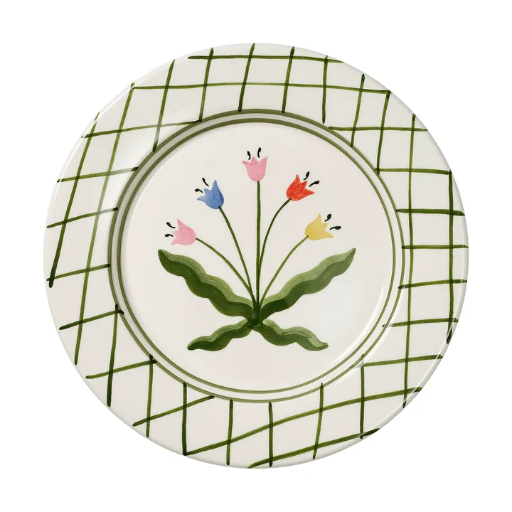Madelen Möllard Tulip assiette - Green, 28 cm - Pick a Poppy