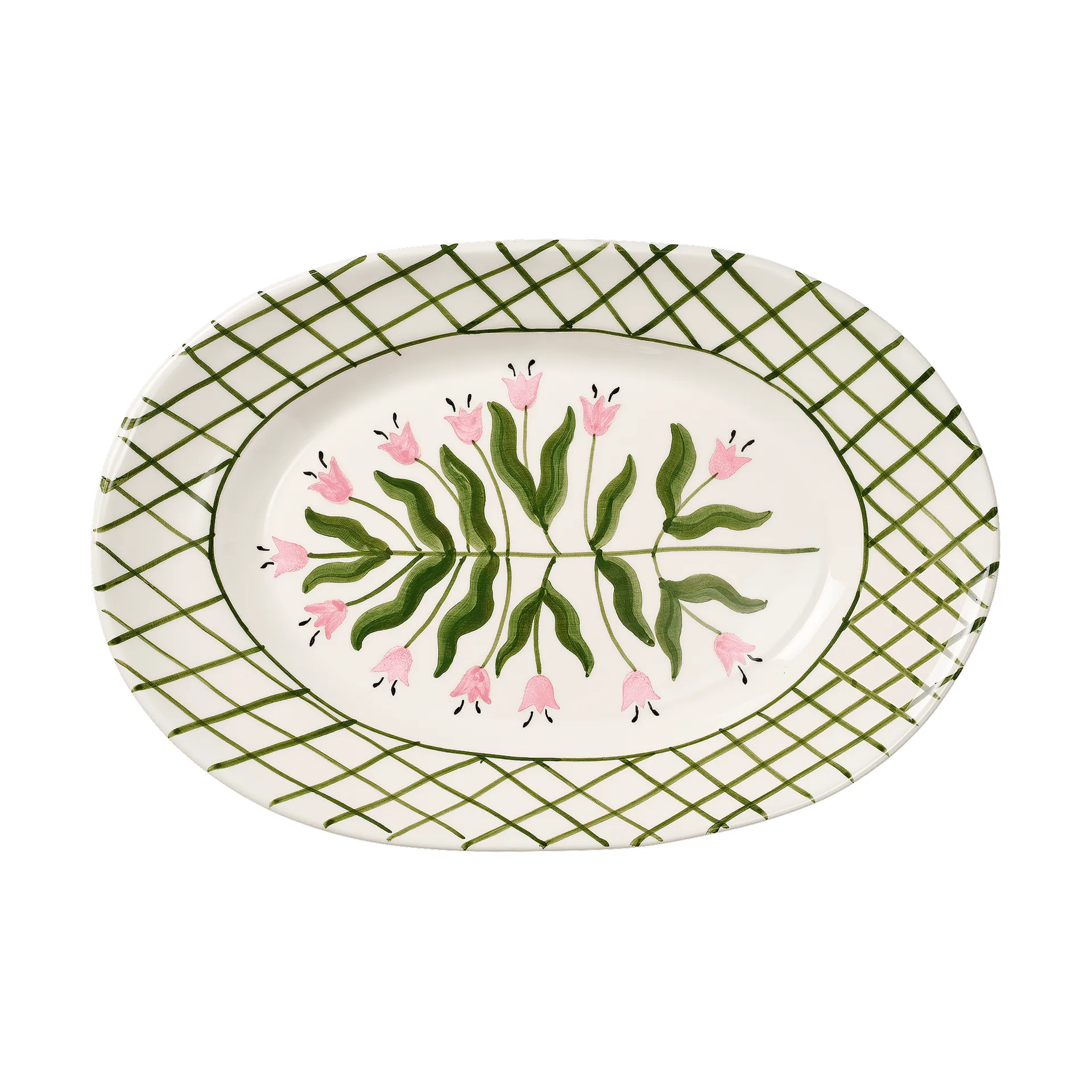 Madelen Möllard Tulip plat de service, Green, 38,5 cm Pick a Poppy