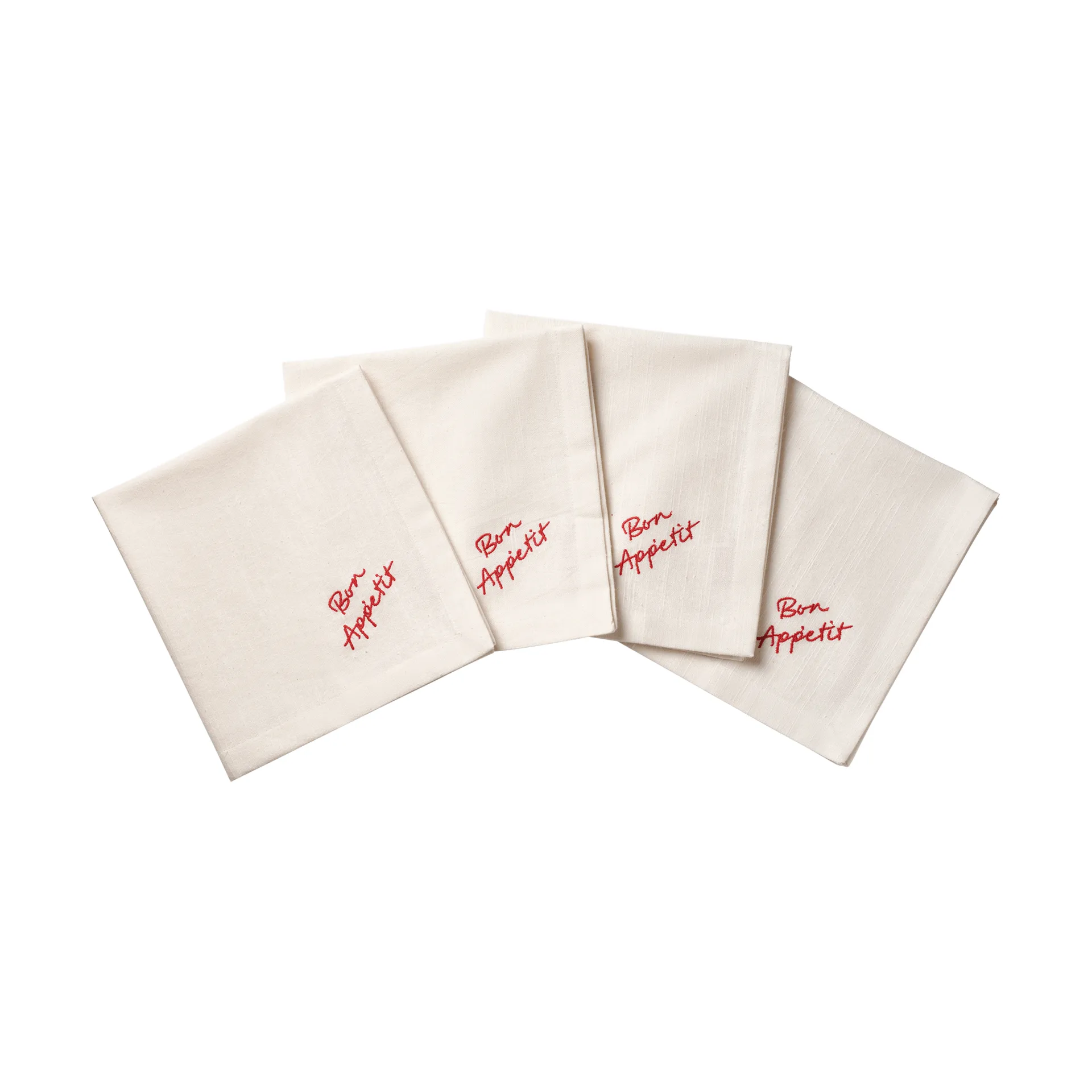 Quote serviette en coton, Red, lot de 4, 45x45 cm Pick a Poppy