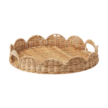 Round Scallop plateau - Natural, 40 cm - Pick a Poppy