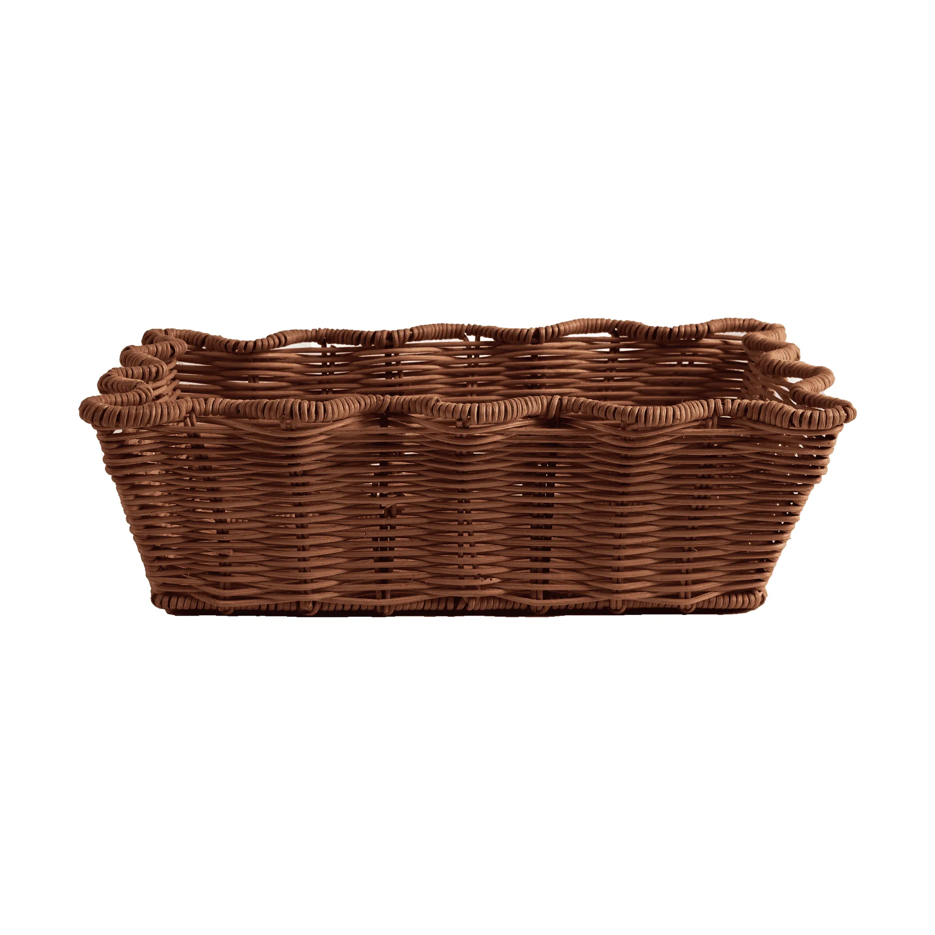 Scallop Rattan panier, Dark Brown, 20x30 cm Pick a Poppy