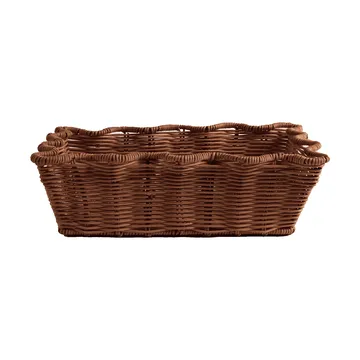 Scallop Rattan panier - Dark Brown, 20x30 cm - Pick a Poppy