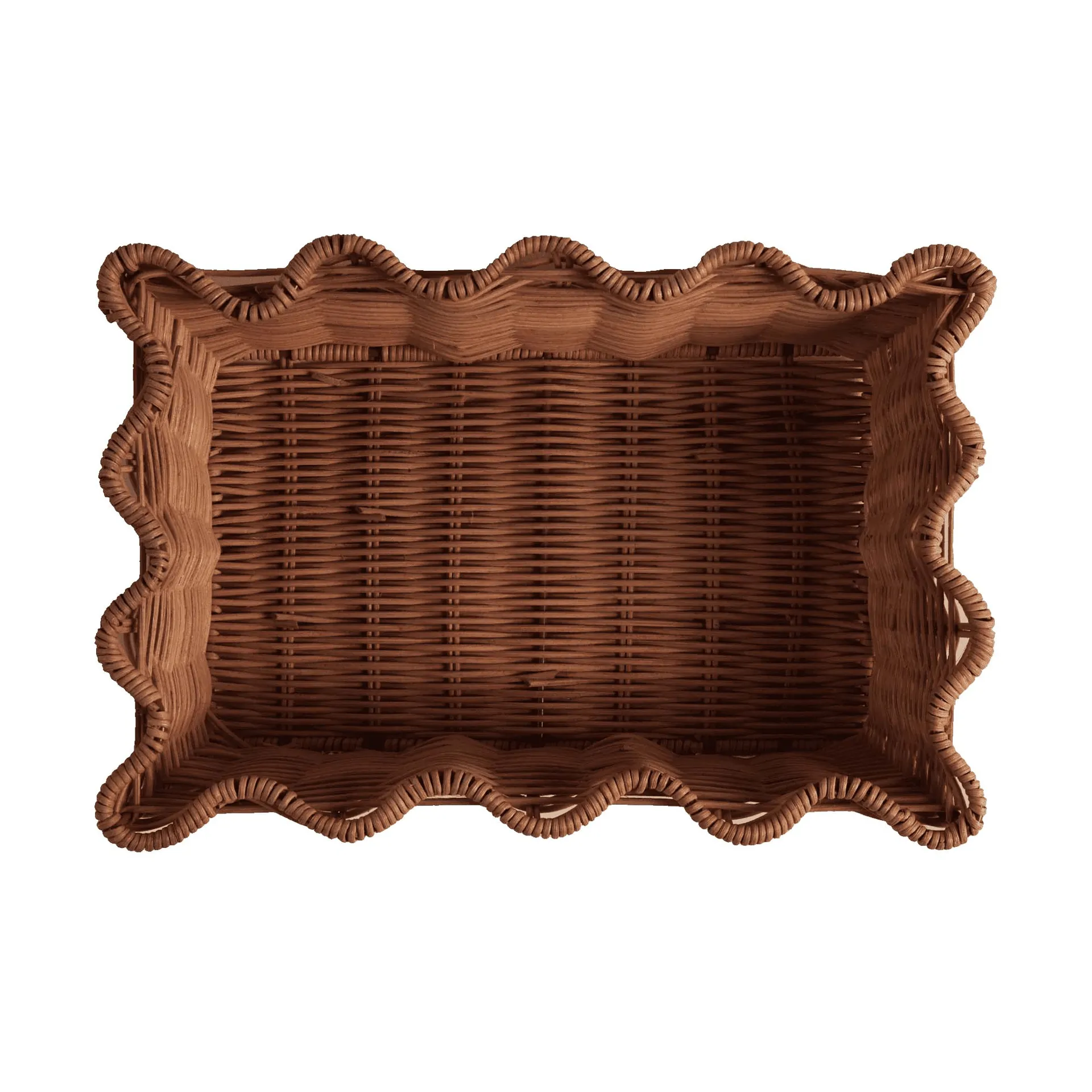 Scallop Rattan panier, Dark Brown, 20x30 cm Pick a Poppy