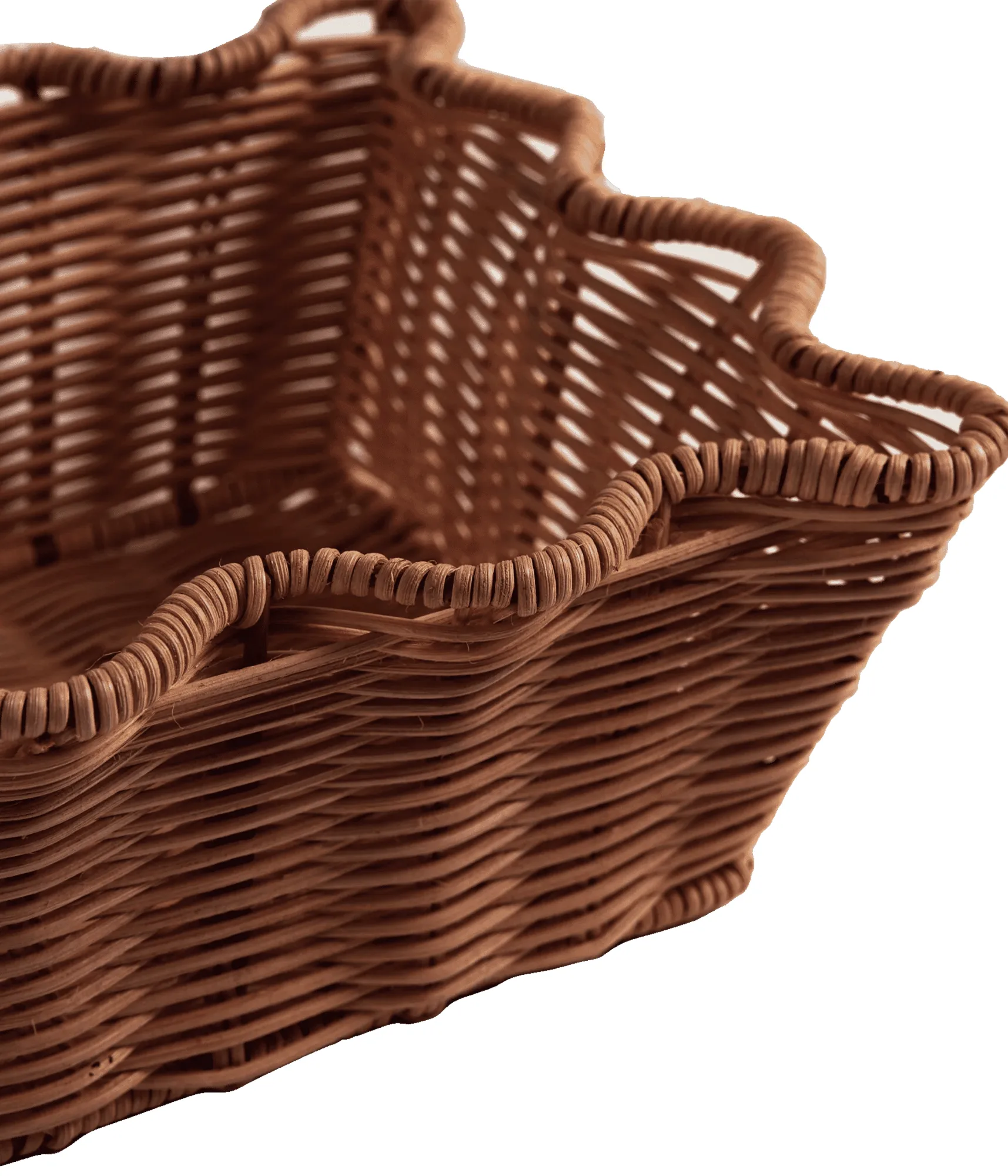 Scallop Rattan panier, Dark Brown, 20x30 cm Pick a Poppy