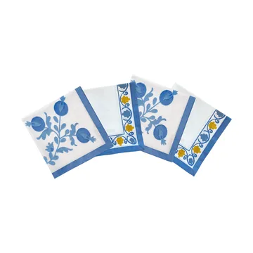 Suzani serviette en coton - Blue, lot de 4, 45x45 cm - Pick a Poppy