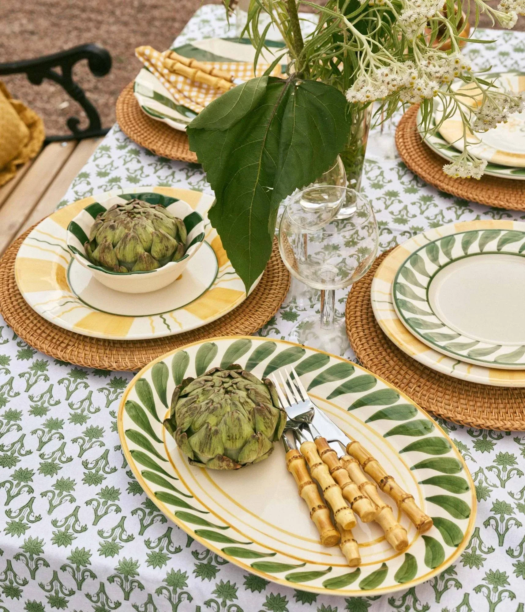 Swirl plat de service, Green, 32 cm Pick a Poppy