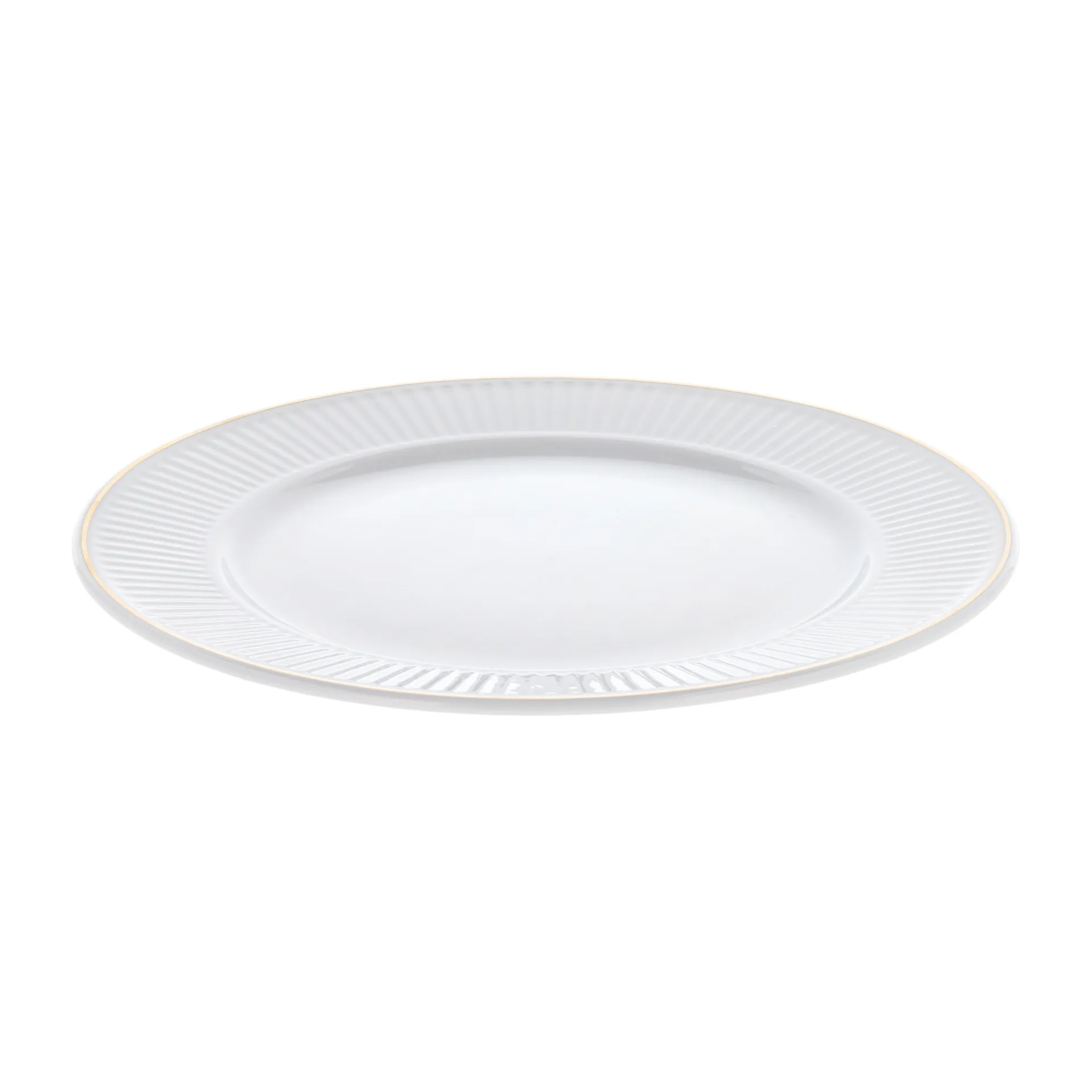Assiette à bordure dorée Plissé Ø22 cm, Blanc Pillivuyt