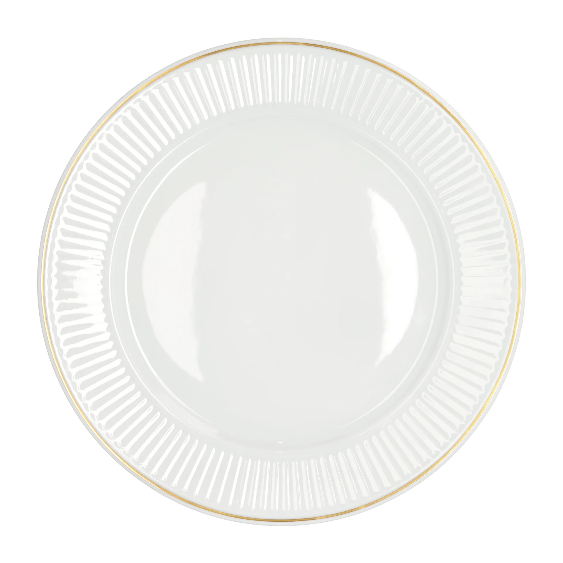 Assiette à bordure dorée Plissé Ø28 cm, Blanc Pillivuyt