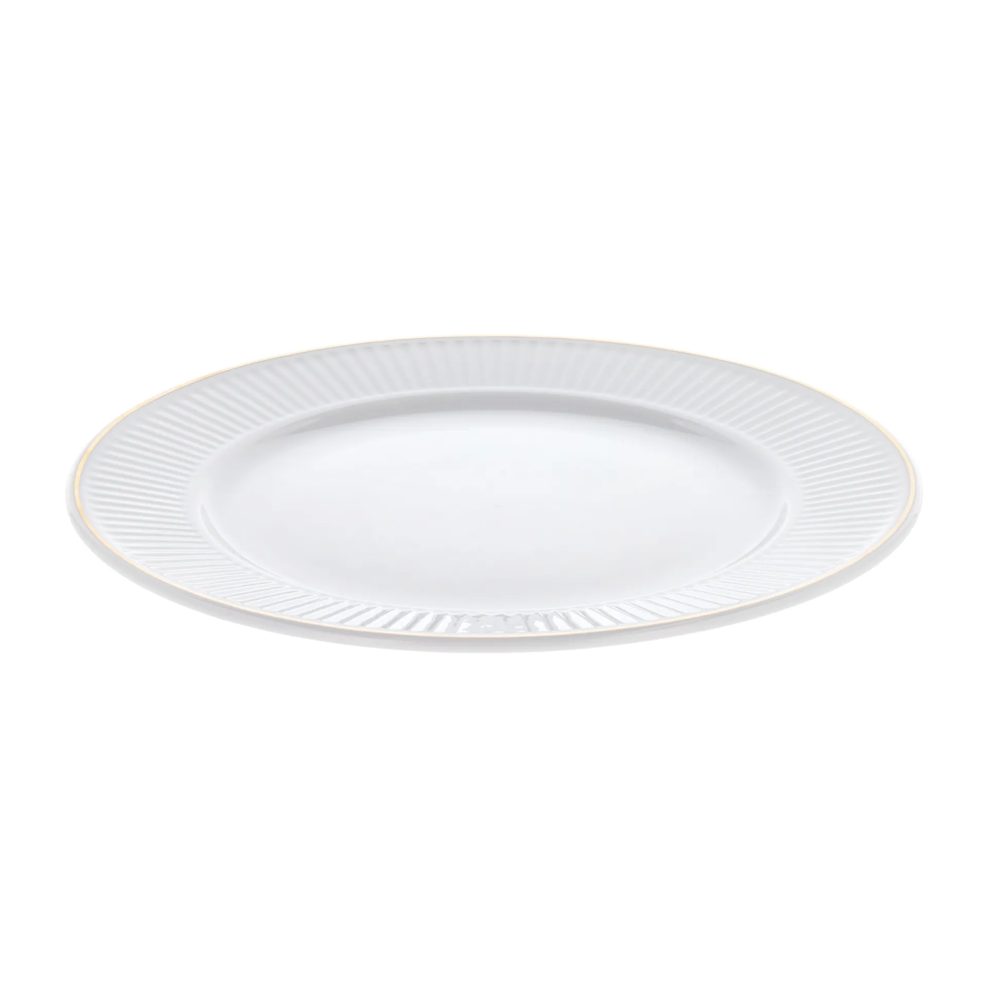 Assiette à bordure dorée Plissé Ø28 cm, Blanc Pillivuyt